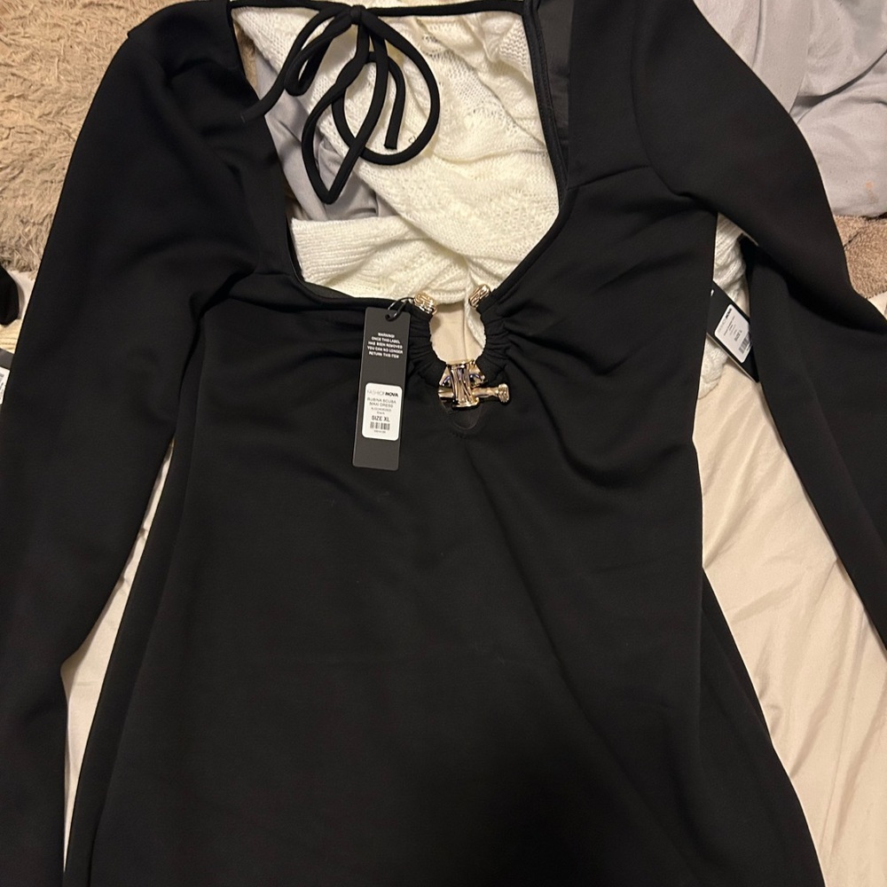Elegant Black Long Sleeve Dress
